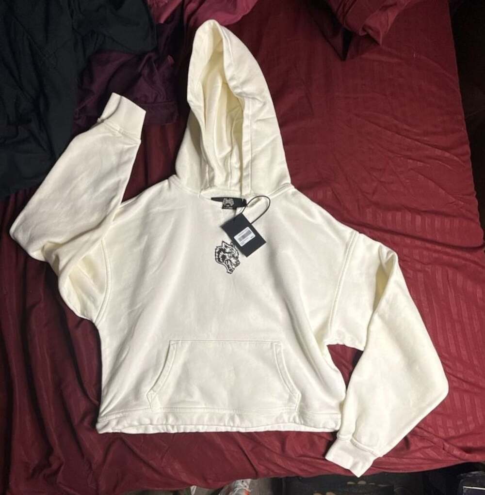 Darc Sport Klein Dempsy Cropped Hoodie Size S Cream